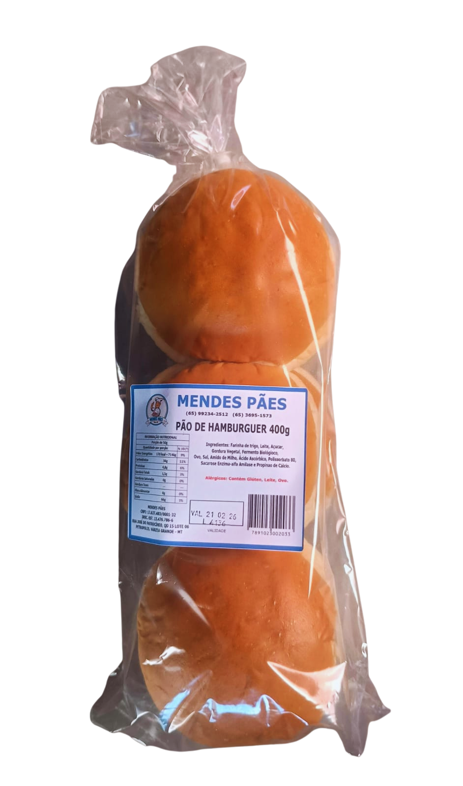 PAO DE HAMBURGUER 400g